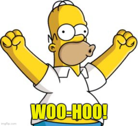 Homer Excited | WOO-HOO! | image tagged in homer excited | made w/ Imgflip meme maker