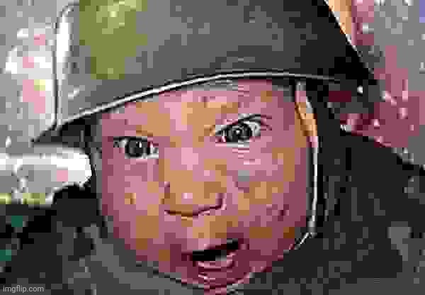 soldier baby | image tagged in soldier baby | made w/ Imgflip meme maker