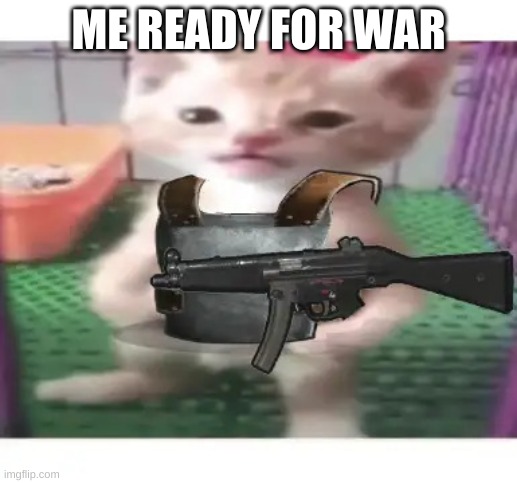 rust cat | ME READY FOR WAR | image tagged in rust cat | made w/ Imgflip meme maker