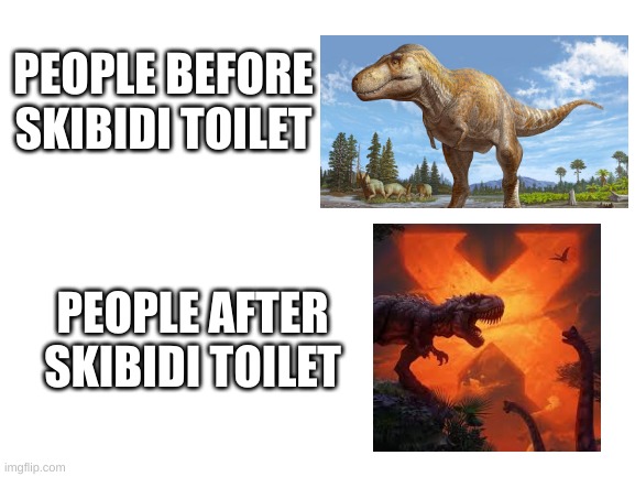 Blank White Template | PEOPLE BEFORE SKIBIDI TOILET; PEOPLE AFTER SKIBIDI TOILET | image tagged in blank white template | made w/ Imgflip meme maker