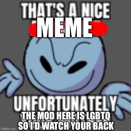 That’s a nice chain, unfortunately | MEME THE MOD HERE IS LGBTQ SO I’D WATCH YOUR BACK | image tagged in that s a nice chain unfortunately | made w/ Imgflip meme maker