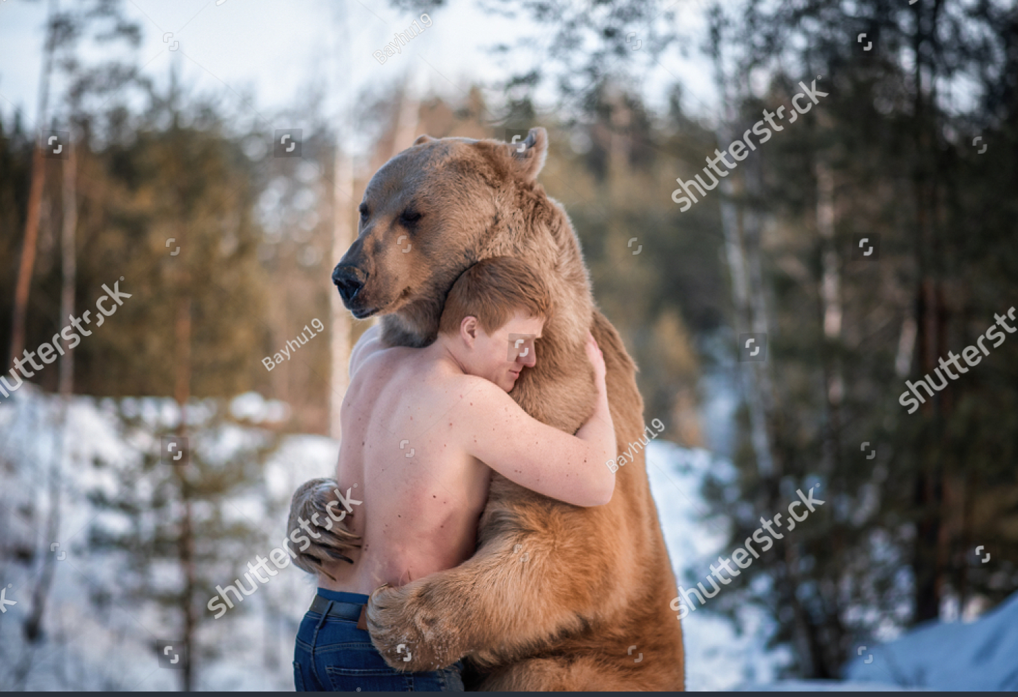 High Quality Bear Hugs the Guy Blank Meme Template