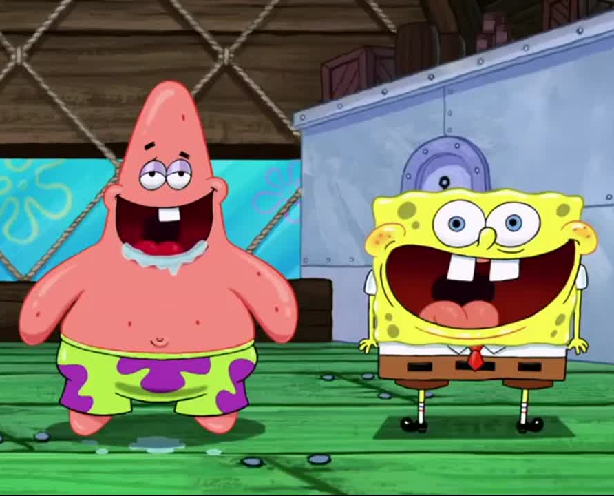 High Quality Spongebob and Patrick drooling Blank Meme Template