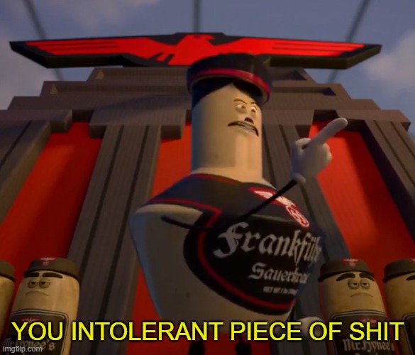 You Intolerant Piece of Shit | image tagged in you intolerant piece of shit | made w/ Imgflip meme maker