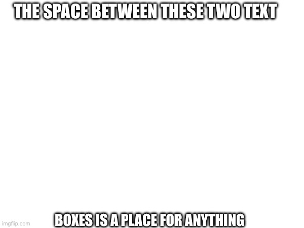 Have fun | THE SPACE BETWEEN THESE TWO TEXT; BOXES IS A PLACE FOR ANYTHING | image tagged in anything | made w/ Imgflip meme maker