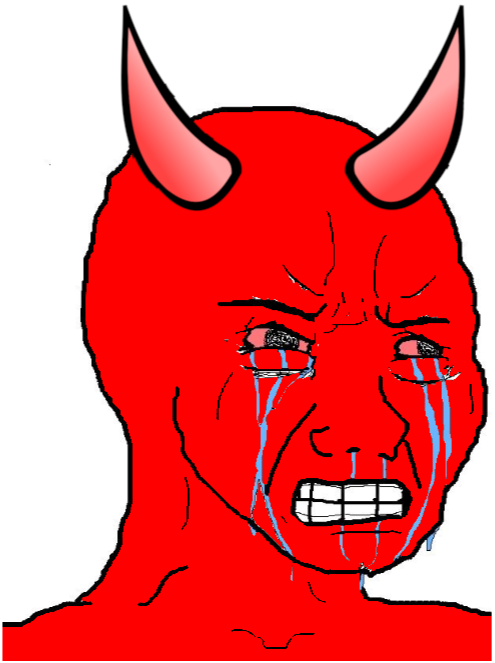Crying devil wojak Blank Meme Template