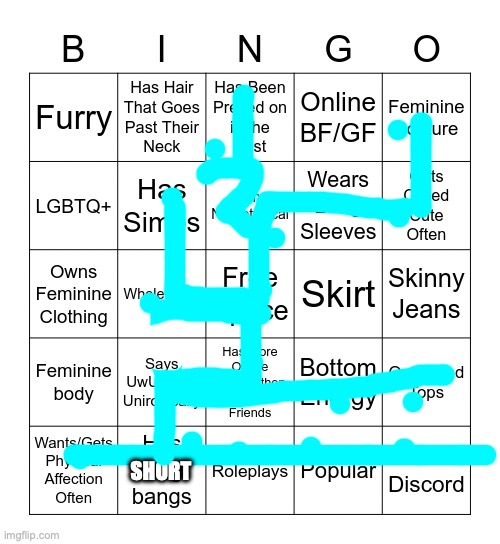 SO CLOSe TO BEING a manji | SHORT | image tagged in femboy bingo | made w/ Imgflip meme maker