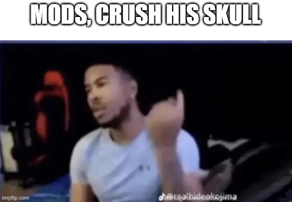 MODS, CRUSH HIS SKULL | made w/ Imgflip meme maker