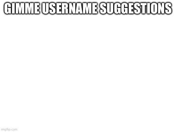 GIMME USERNAME SUGGESTIONS | made w/ Imgflip meme maker