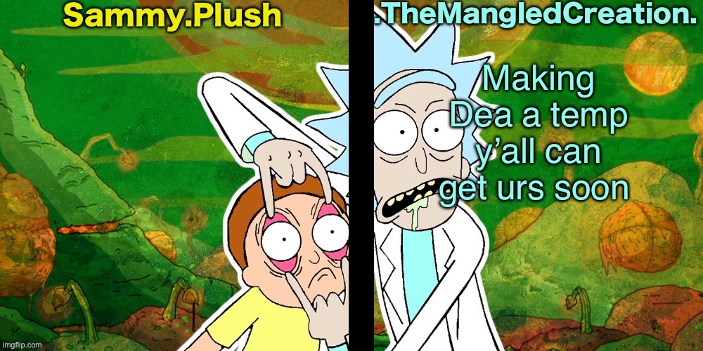 Sammy and Mangled Shared Temp | Making Dea a temp y’all can get urs soon | image tagged in sammy and mangled shared temp | made w/ Imgflip meme maker