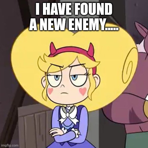 Star butterfly | I HAVE FOUND A NEW ENEMY..... | image tagged in star butterfly | made w/ Imgflip meme maker