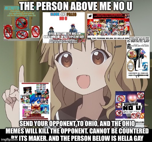 The Person Above Me No U | image tagged in the person above me no u | made w/ Imgflip meme maker
