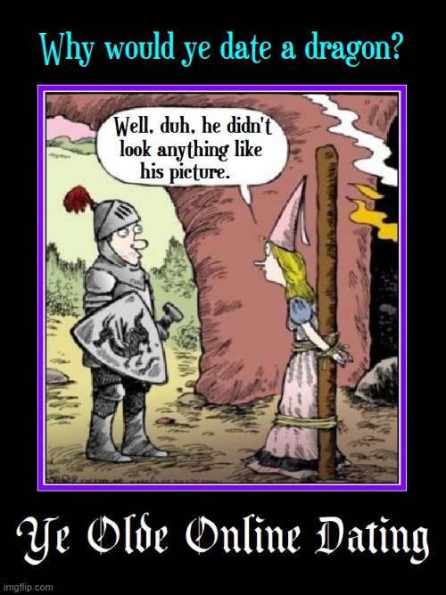 When Knighthood was in Flower | image tagged in vince vance,knights,dragons,cartoons,online dating,middle ages | made w/ Imgflip meme maker