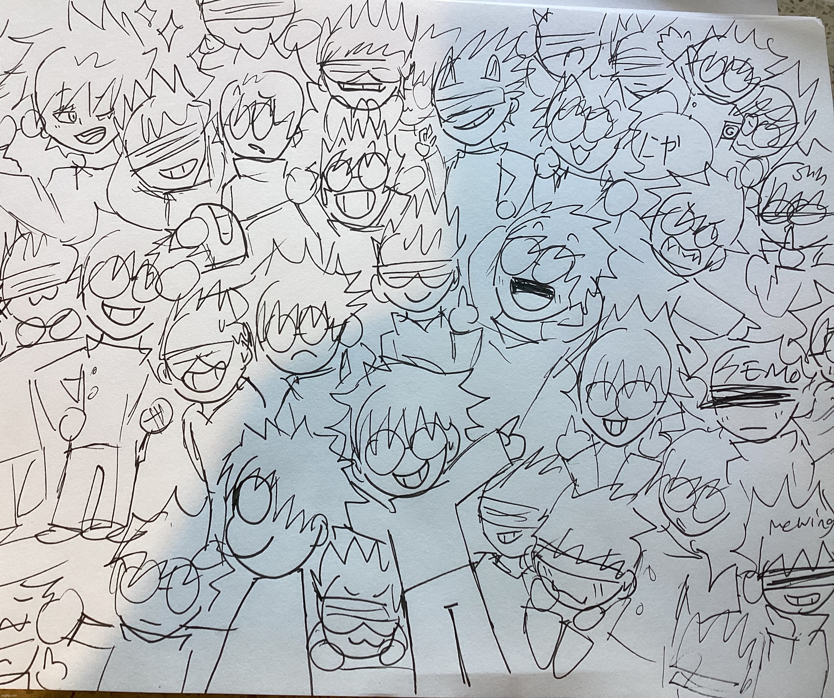 World record for most Gojos drawn on a page in 15 minutes | made w/ Imgflip meme maker