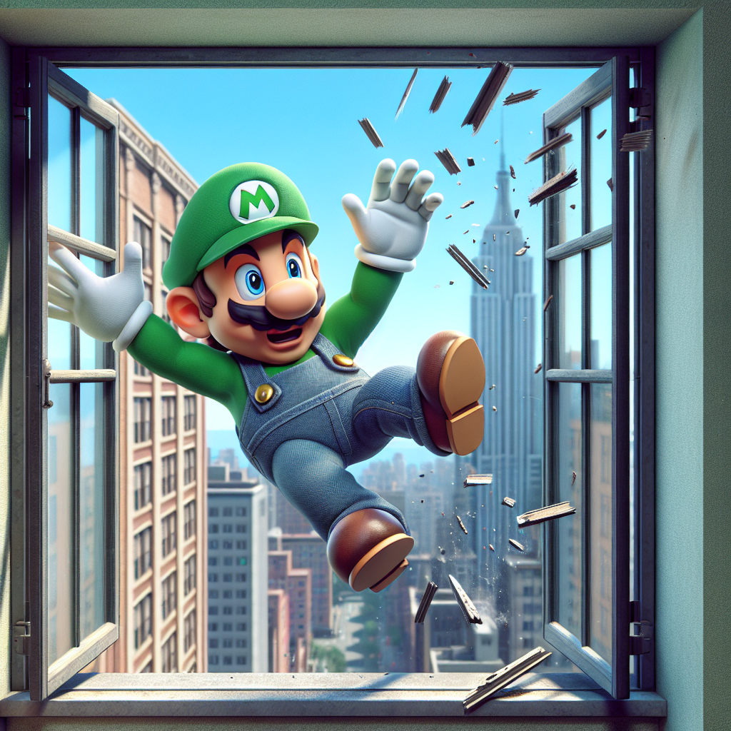 High Quality Lario getting thrown out of an window Blank Meme Template