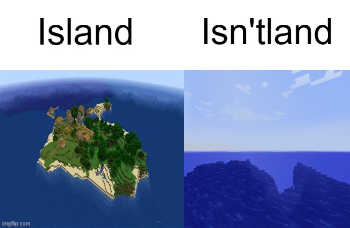 Isn'tland; Island | made w/ Imgflip meme maker