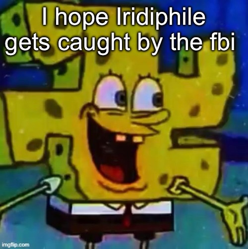 nazi SpongeBob | I hope Iridiphile gets caught by the fbi | image tagged in nazi spongebob | made w/ Imgflip meme maker