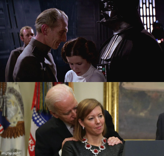 image tagged in deathstar,joe biden sniffs hair,creepy joe biden,empire | made w/ Imgflip meme maker