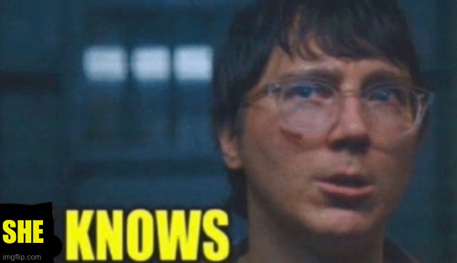 he knows | SHE | image tagged in he knows | made w/ Imgflip meme maker