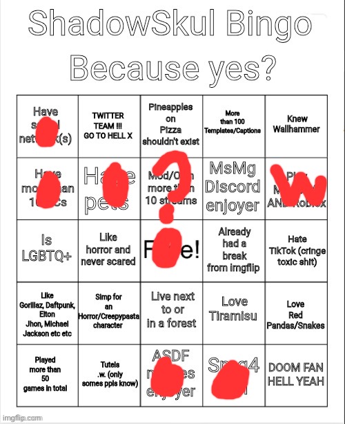 Shadow bingo | image tagged in shadow bingo | made w/ Imgflip meme maker