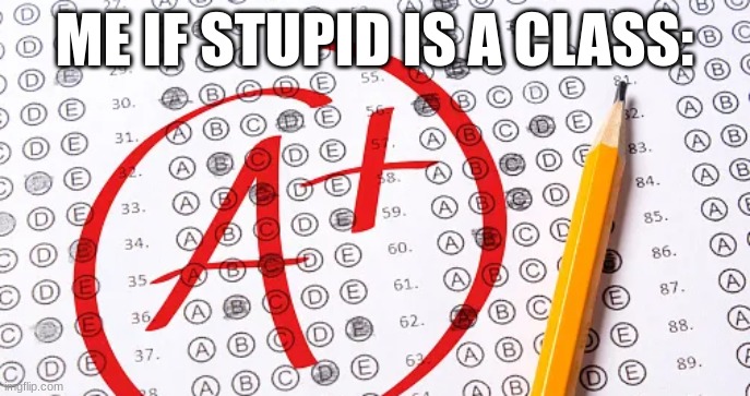 ME IF STUPID IS A CLASS: | made w/ Imgflip meme maker