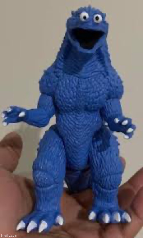 image tagged in not me,godzilla,cookie monster | made w/ Imgflip meme maker