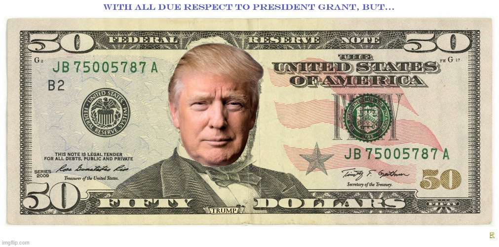 New $50 Bill (p) | image tagged in new 50 bill,currency,donald trump | made w/ Imgflip meme maker