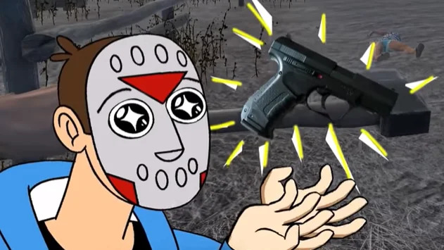 High Quality H20 Delirious holding a gun Blank Meme Template