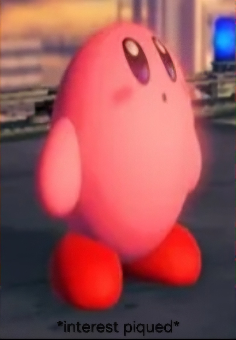 Kirby interest piqued Blank Meme Template