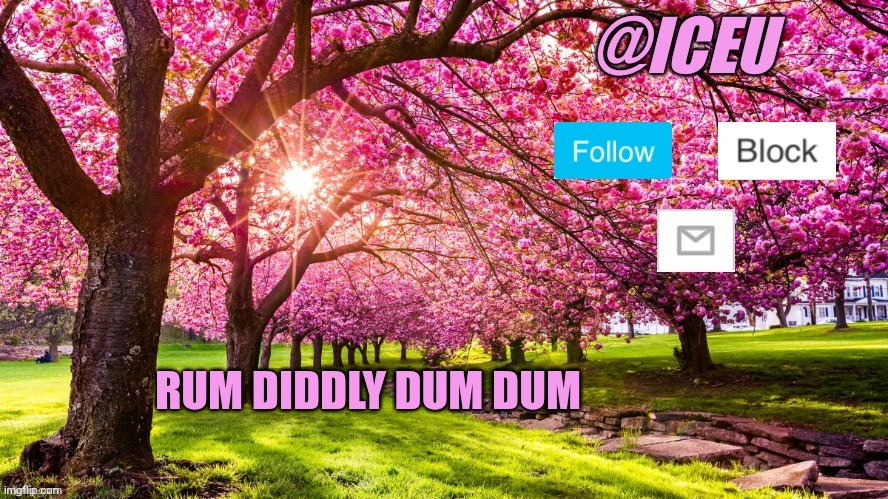 Iceu Spring Template | RUM DIDDLY DUM DUM | image tagged in iceu spring template | made w/ Imgflip meme maker