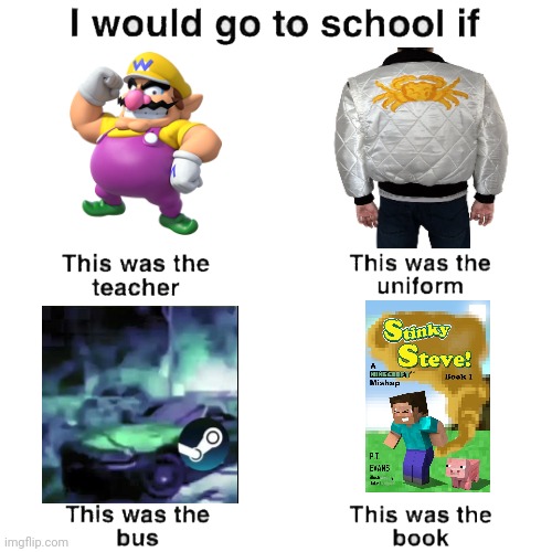 I would go to school if | image tagged in i would go to school if | made w/ Imgflip meme maker
