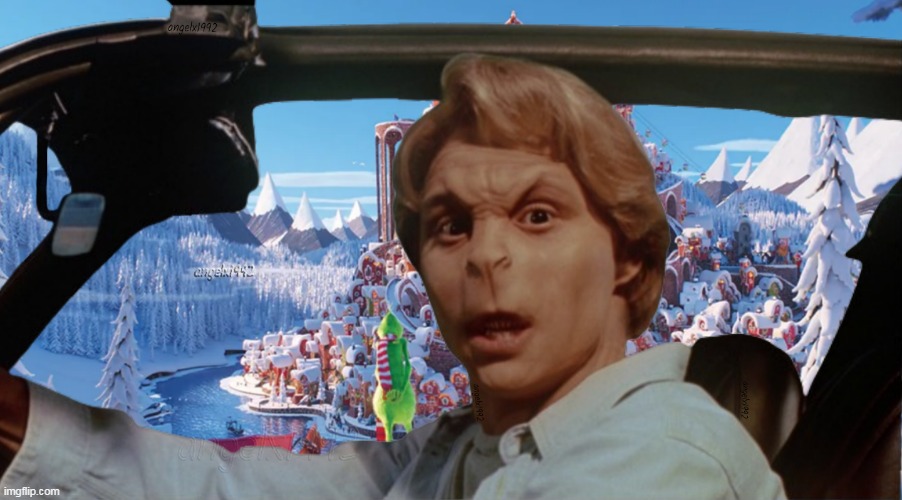 image tagged in sleepwalkers,stephen king,whoville,grinch,cats,mashup | made w/ Imgflip meme maker