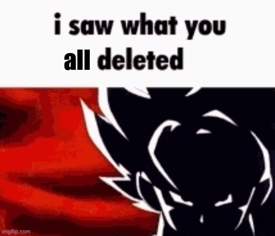 i saw what you deleted | all | image tagged in i saw what you deleted | made w/ Imgflip meme maker