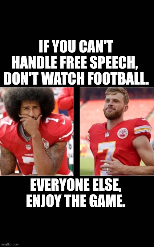 Free speech | IF YOU CAN'T HANDLE FREE SPEECH,  DON'T WATCH FOOTBALL. EVERYONE ELSE,  ENJOY THE GAME. | image tagged in nfl | made w/ Imgflip meme maker