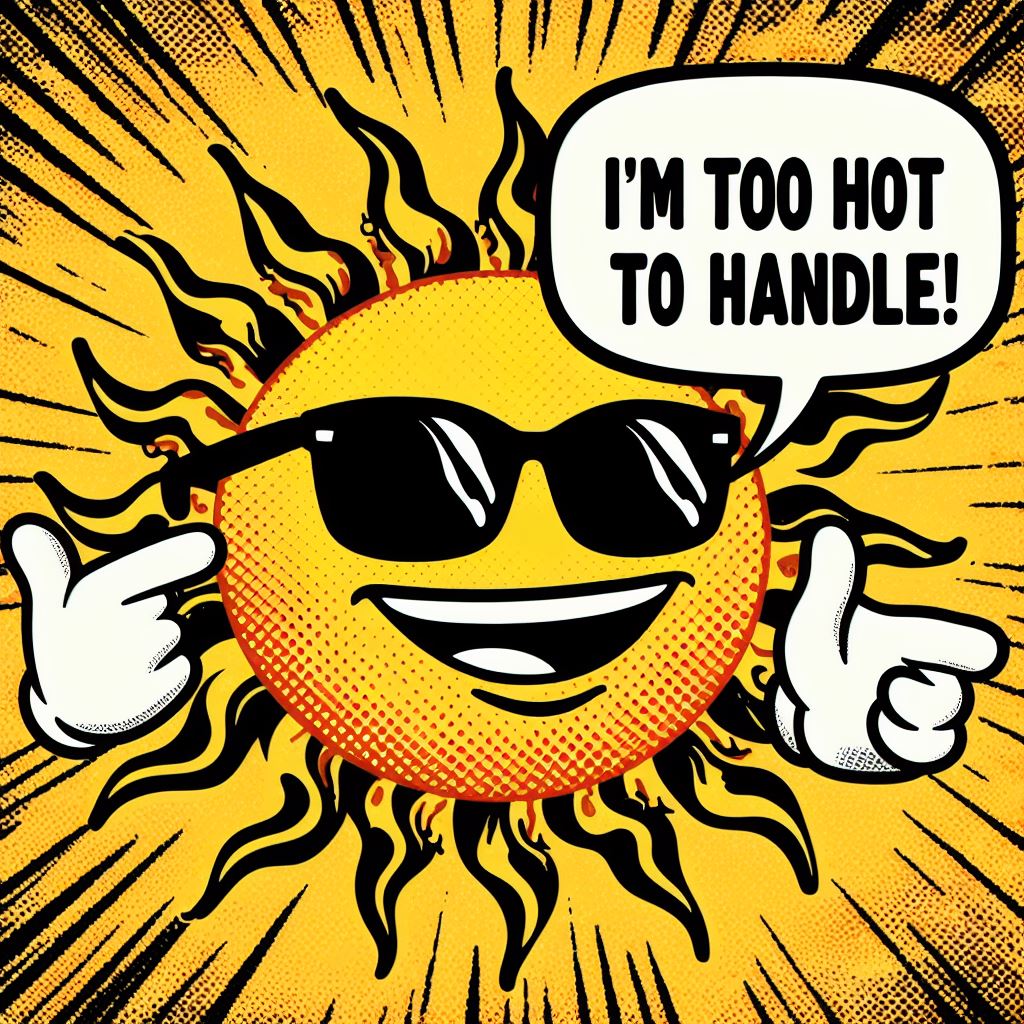 High Quality sun saying im too hot too handle Blank Meme Template