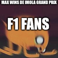 Max wins the imola grand prix | MAX WINS DE IMOLA GRAND PRIX; F1 FANS | image tagged in jake screaming,f1 | made w/ Imgflip meme maker