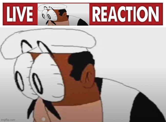 Live peppino reaction | image tagged in pizza tower,live reaction | made w/ Imgflip meme maker
