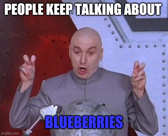 Blueberries | PEOPLE KEEP TALKING ABOUT; BLUEBERRIES | image tagged in memes,dr evil laser,funny memes | made w/ Imgflip meme maker