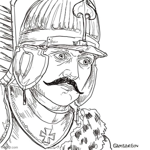 image tagged in shocked winged hussar | made w/ Imgflip meme maker