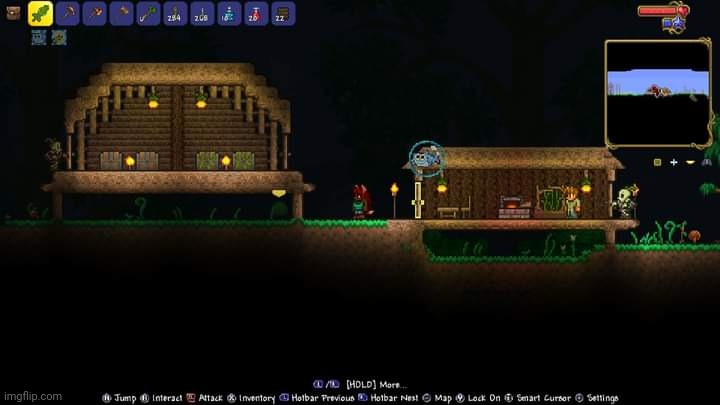 Living Wood houses are my favorite to make | image tagged in terraria,gaming,video games,nintendo switch,screenshot | made w/ Imgflip meme maker