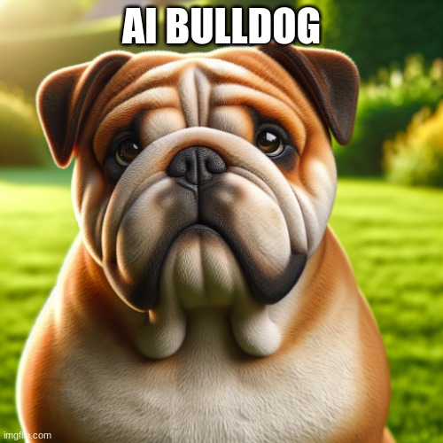 Bulldog | AI BULLDOG | image tagged in bulldog | made w/ Imgflip meme maker