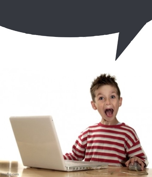 image tagged in discord speech bubble,little boy at computer | made w/ Imgflip meme maker