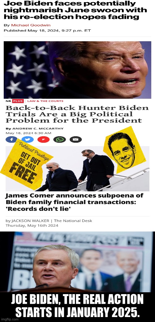 JANUARY 2025. CAN'T WAIT! | JOE BIDEN, THE REAL ACTION
STARTS IN JANUARY 2025. | image tagged in president trump,donald trump,joe biden,biden,presidential election,trial | made w/ Imgflip meme maker
