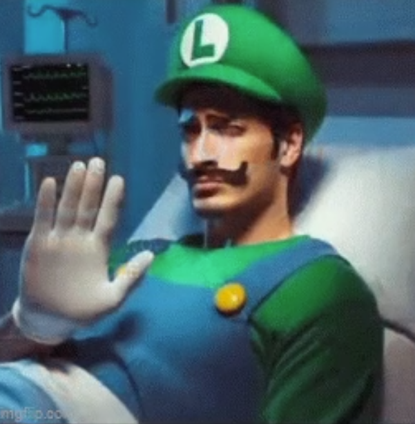 Luigi says no. Blank Meme Template