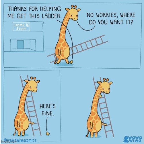 image tagged in chick,giraffe,ladder,hug | made w/ Imgflip meme maker