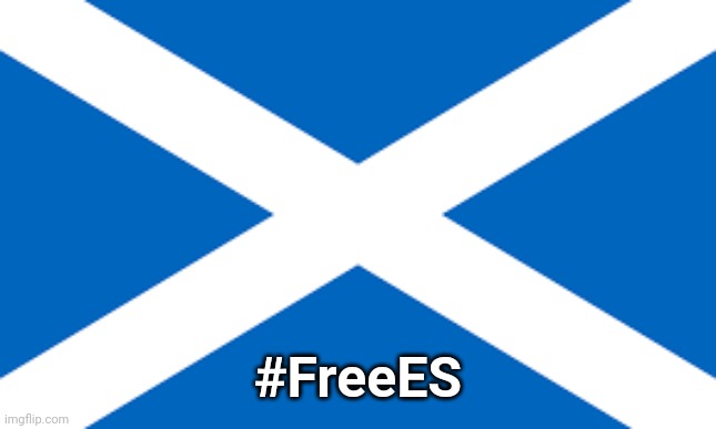changed it | #FreeES | image tagged in scottish flag | made w/ Imgflip meme maker