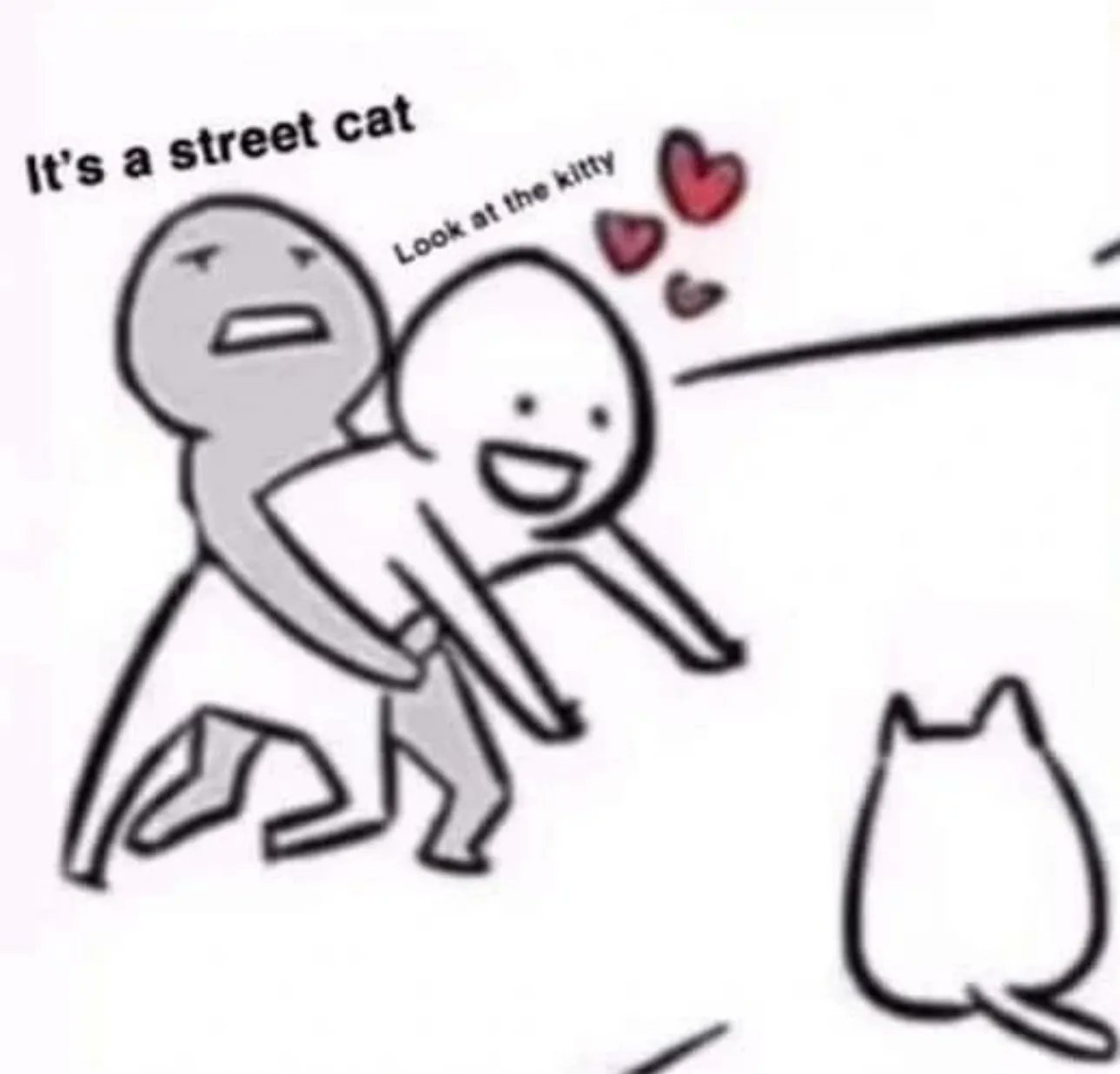 hold back from petting the kitty Blank Meme Template