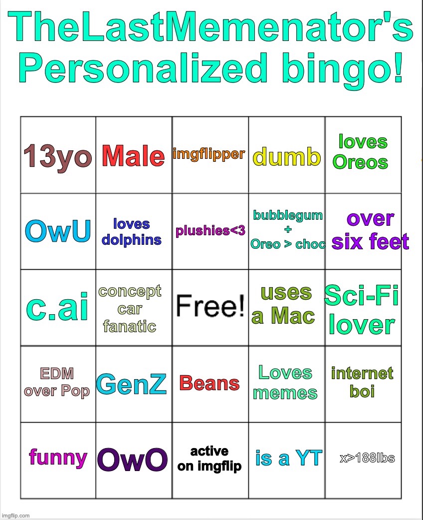 OwU | image tagged in thelastmemenator user bingo | made w/ Imgflip meme maker