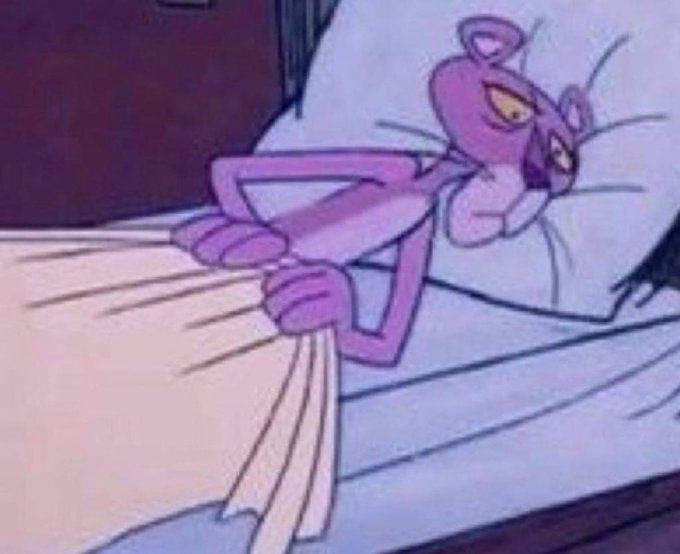 High Quality Pink panther bed sad Blank Meme Template