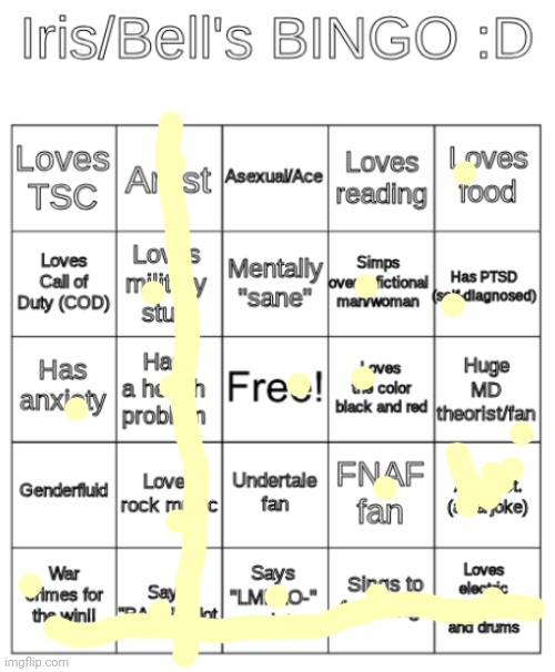 :) | image tagged in iris bingo,bingo,rawr | made w/ Imgflip meme maker